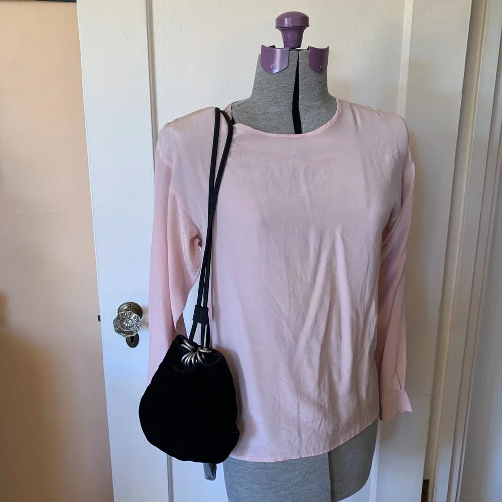 Nine West Velvet Drawstring Mini Backpack Purse‎ Black Whimsigoth Y2K Goth